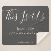 これは私たちです |ファミリ名パーソナライズされた シェルパブランケット (正面(横))