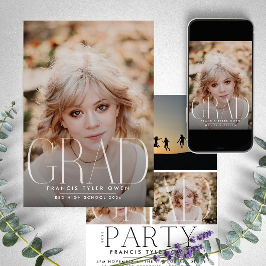 これは私だ |モダン高校卒業 |写真パーティー 案内状