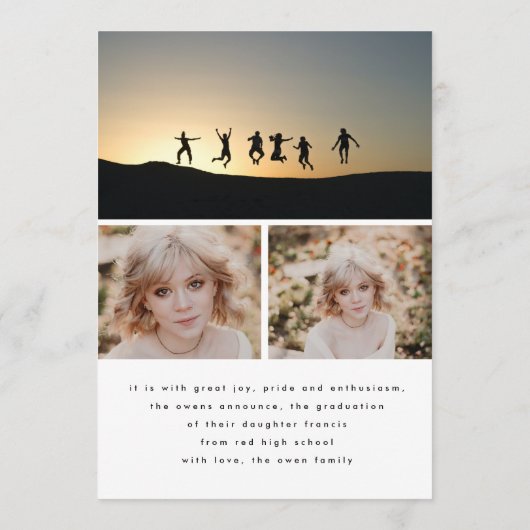 これは私だ |モダン高校卒業 |写真 案内状 (裏面)