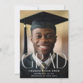 これは私だ | モダン GRADフェード文字 |写真の発表 案内状 (正面)