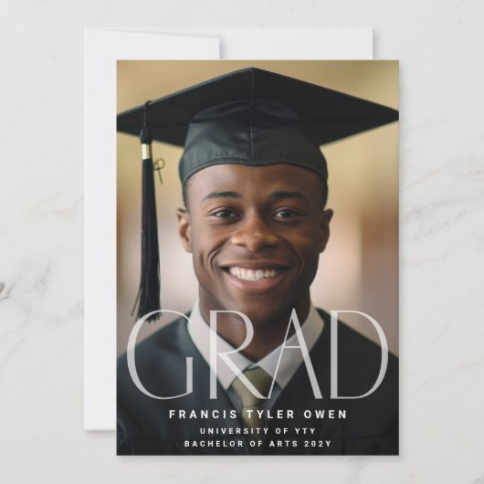 これは私だ | モダン GRADフェード文字 |写真の発表 案内状 (正面)