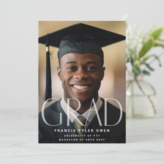 これは私だ | モダン GRADフェード文字 |写真の発表 案内状 (スタンド正面)