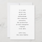 これは私だ | モダン GRADフェード文字 |写真の発表 案内状 (裏面)