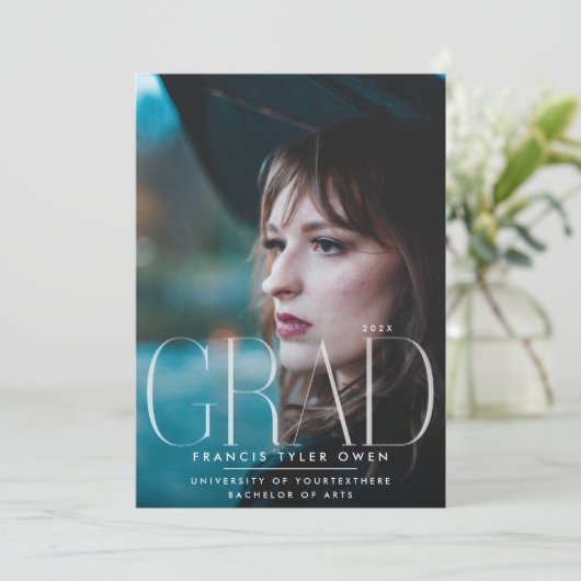 これは私だ | モダン GRADフェード文字 |写真 案内状 (スタンド正面)