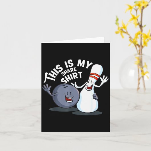 これは私のおもしろい予備のボウリングゲームギフトだ メンズ用 カード (黄色い花)