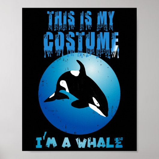これは私のクジラの衣装が面白いハロウィーン ポスター (正面)
