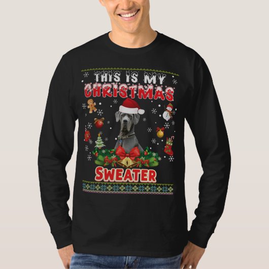 これは私のクリスマスのセーター大きな犬の醜いM Tシャツ (正面)