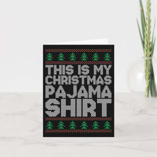 これは私のクリスマスのパジャマおもしろいクリスマスPjs男性Wom カード (正面)