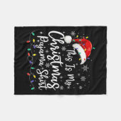 これは私のクリスマスのパジャマおもしろいクリスマスPjs男性Wom フリースブランケット (正面(横))
