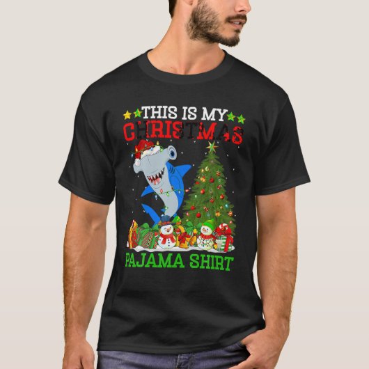 これは私のクリスマスのパジャマのハンマーヘッドシャークChri Tシャツ (正面)