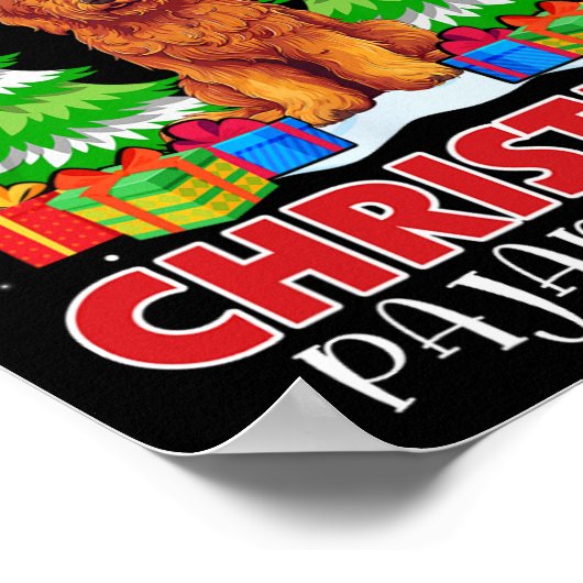 これは私のクリスマスのパジャマゴールデンドールドッグクリスマス ポスター (角)