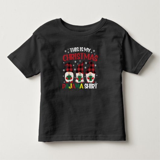 これは私のクリスマスのパジャマシャツファミリーグノミーだ トドラーTシャツ (正面)