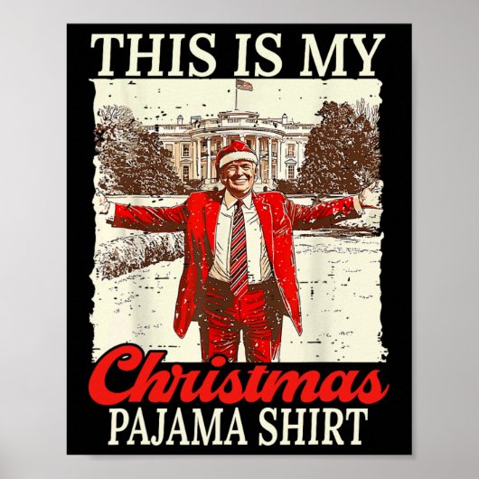 これは私のクリスマスのパジャマスクリスマスサンタトランプ ポスター (正面)