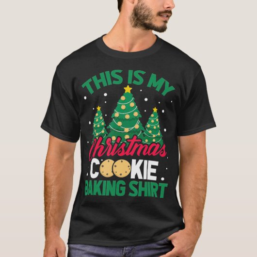 これは私のクリスマスクッキーベーキングクリスマスツリー Tシャツ (正面)