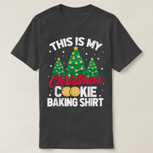 これは私のクリスマスクッキーベーキングシャツクリスマスツリー Tシャツ (デザイン正面)