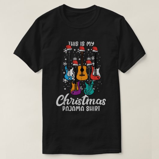 これは私のクリスマスシャツギターのクリスマス音楽の男性W Tシャツ (デザイン正面)