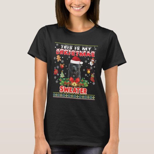 これは私のクリスマスセーターニューファンドランド犬の醜い Tシャツ (正面)