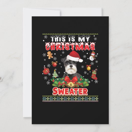 これは私のクリスマスセーターSchnauzer犬の醜い私である 案内状 (正面)