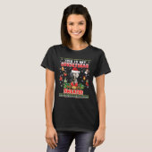 これは私のクリスマスセーターWeimaraner犬の醜い Tシャツ (正面フル)