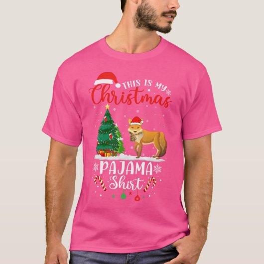 これは私のクリスマスツリーライトクリスマスキツネ Tシャツ (正面)