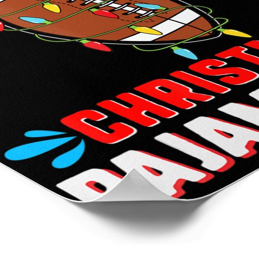 これは私のクリスマスパジャマおもしろいクリスマスサッカーファン ポスター (角)