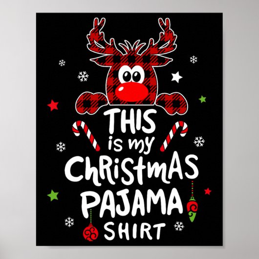 これは私のクリスマスパジャマおもしろいクリスマストナカイ ポスター (正面)