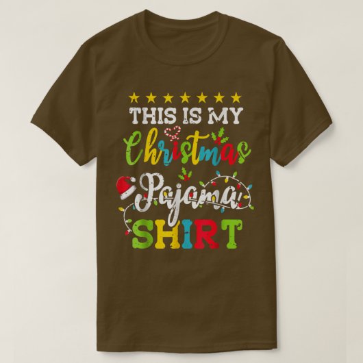 これは私のクリスマスパジャマおもしろいクリスマスライトChri Tシャツ (デザイン正面)