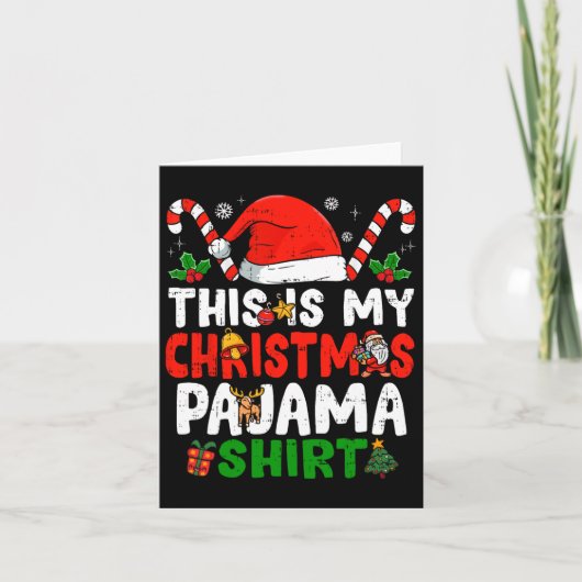 これは私のクリスマスパジャマおもしろいクリスマス カード (正面)