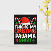 これは私のクリスマスパジャマおもしろいクリスマス カード (黄色い花)
