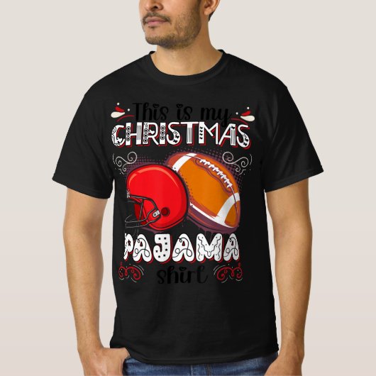 これは私のクリスマスパジャマおもしろいサッカークリスマス Tシャツ (正面)