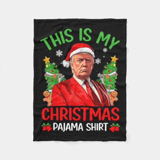 これは私のクリスマスパジャマおもしろいトランプクリスマスPjs M フリースブランケット (正面)