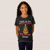 これは私のクリスマスパジャマおもしろいピザクリスマス Tシャツ (正面フル)