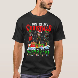 これは私のクリスマスパジャマおもしろいロットワイラー犬L Tシャツ