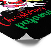 これは私のクリスマスパジャマかわいいサンタユニコーンだ ポスター (角)