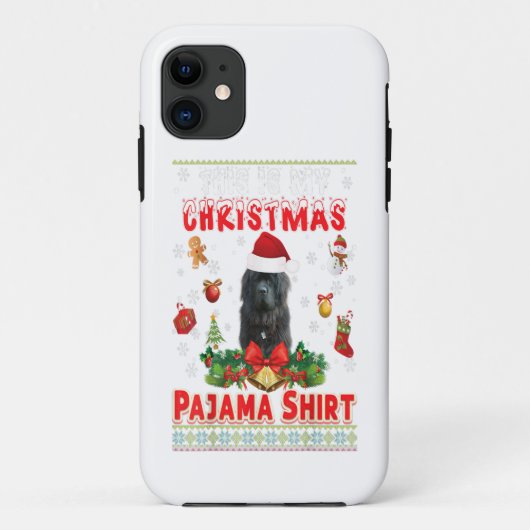 これは私のクリスマスパジャマだ | Newfoundland Dog Case-Mate iPhoneケース (裏面)