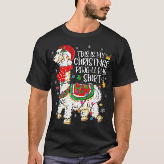 これは私のクリスマスパジャマのクリスマスラマサンタ Tシャツ