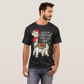これは私のクリスマスパジャマのクリスマスラマサンタ Tシャツ (正面フル)