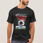これは私のクリスマスパジャマのサッカークリスマスライトだ Tシャツ (正面)