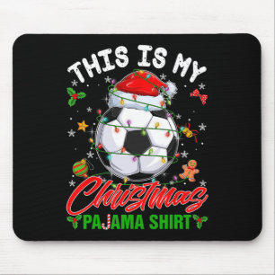 これは私のクリスマスパジャマのサッカーサンタハットクリスマス マウスパッド