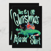 これは私のクリスマスパジャマのシャツおもしろいサンタ・ディノ 招待状 (正面/裏面)