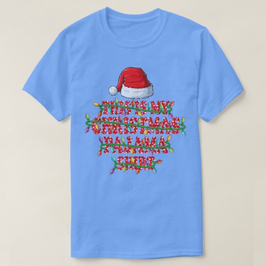 これは私のクリスマスパジャマのシャツのクリスマスライトファミ Tシャツ (デザイン正面)