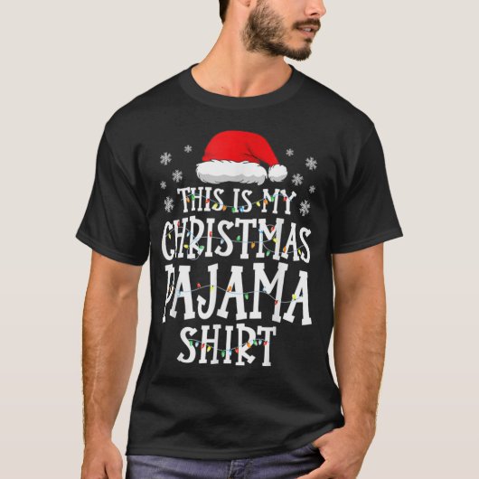 これは私のクリスマスパジャマのシャツのクリスマスライト Tシャツ (正面)
