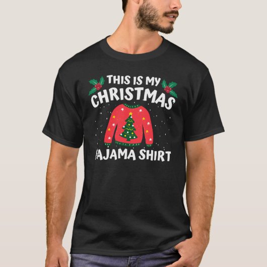 これは私のクリスマスパジャマのシャツクリスマおもしろいスだ Tシャツ (正面)