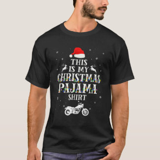 これは私のクリスマスパジャマのバイククリスマスライト Tシャツ