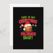 これは私のクリスマスパジャマのバスケのシャツSanta 招待状 (正面/裏面)
