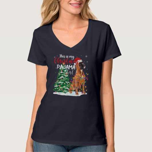 これは私のクリスマスパジャマのボクサー犬の恋人ギフトである Tシャツ (正面)