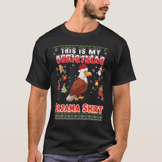 これは私のクリスマスパジャマイーグル醜いセーター私 Tシャツ (正面)