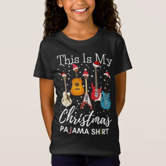 これは私のクリスマスパジャマギターギタリスト音楽である Tシャツ (正面)