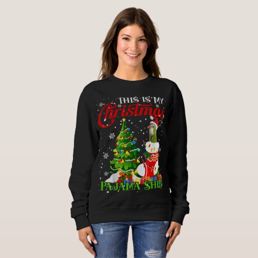 これは私のクリスマスパジャマクエーカーのクリスマスソックス スウェットシャツ (正面フル)