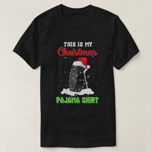 これは私のクリスマスパジャマクリスマスホッケーサンタ Tシャツ (デザイン正面)